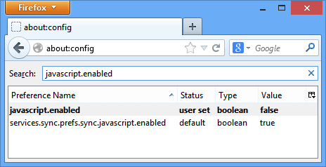 How to disable Javascript in Mozilla Firefox
