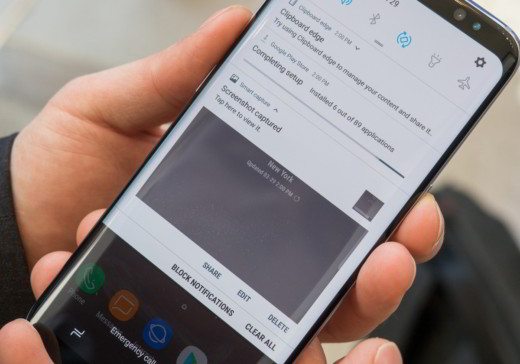 How to make and save screenshots (screenshots) with Samsung Galaxy S8 and S8 Plus