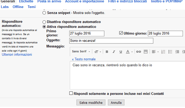 How to set up an automatic reply with Gmail