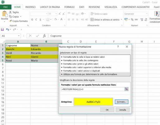 Como colorir linhas alternativas no Excel