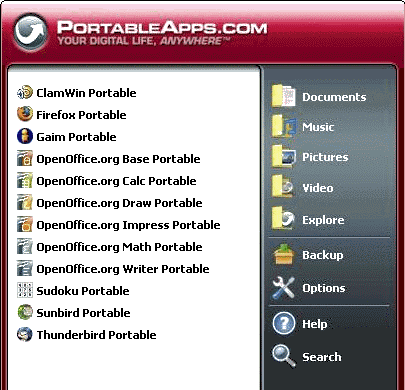 Free portable software for USB stick