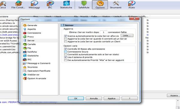 eMule: how to update the server list and avoid corrupt files