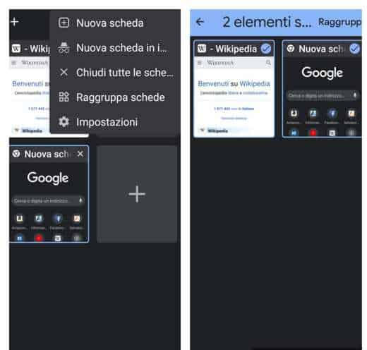 View open Chrome Android tabs