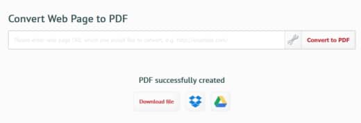 How to convert a web page to PDF