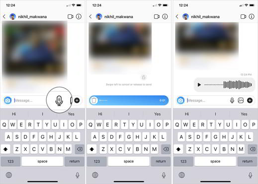 How to send a voice message with Instagram