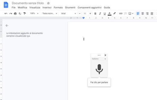 How to dictate on Google Docs