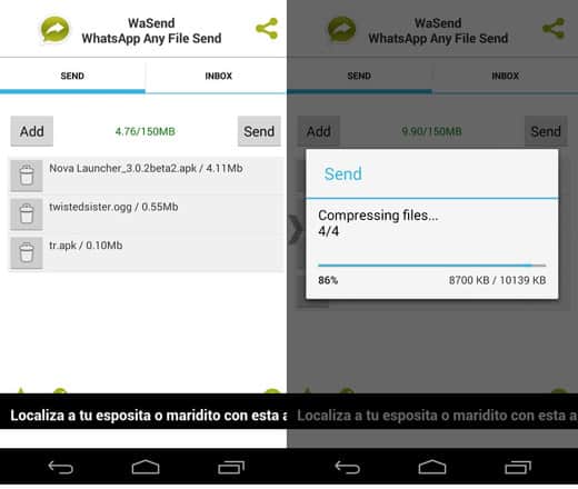 How to transfer large files up to 150MB with WhatsApp
