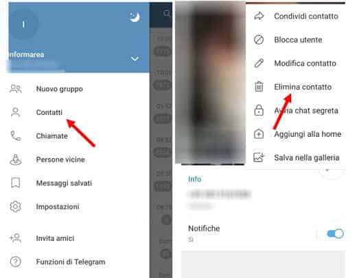 How to delete a contact from Telegram