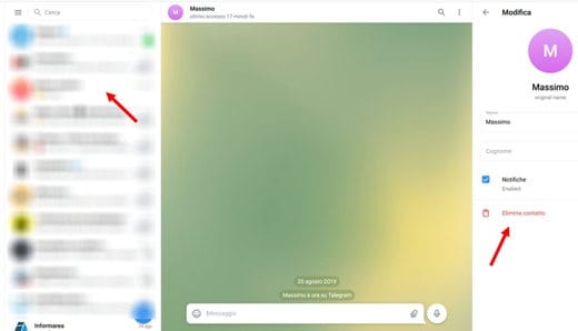 How to delete a contact from Telegram