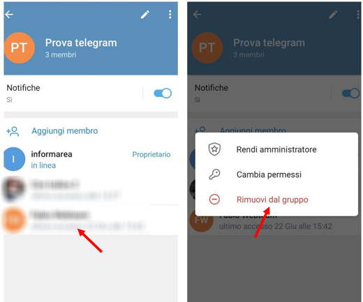 Comment supprimer un contact de Telegram