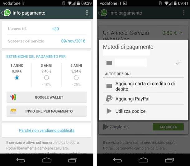 How to pay for WhatsApp by credit card or Paypal