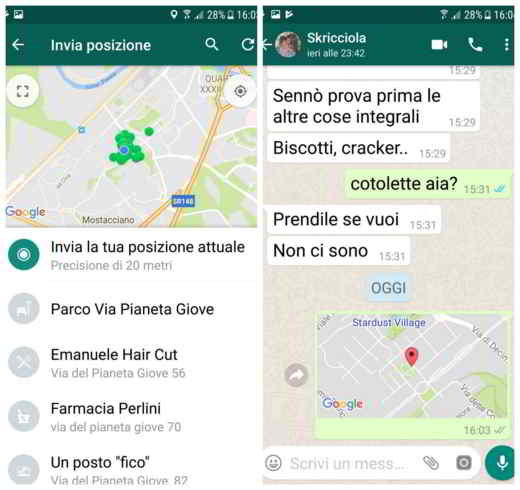 How to send GPS position with WhatsApp