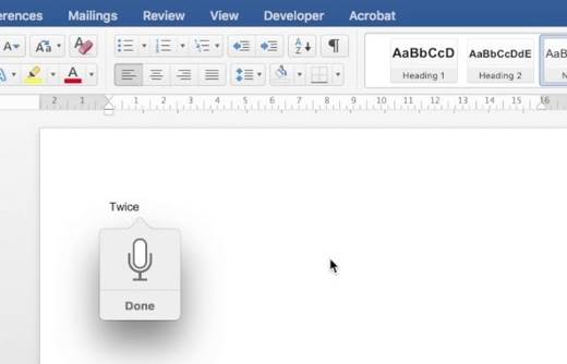 How to dictate a text in Word