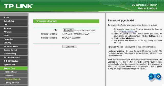 How to update the router firmware