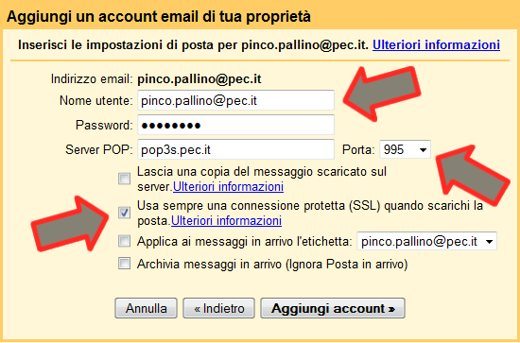 Comment configurer PEC sur Gmail