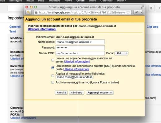 How to configure PEC on Gmail