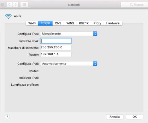 How to configure the network and Internet manually