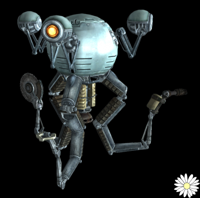 O personagem Mr. Handy no jogo Fallout Shelter