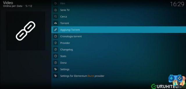 Complemento Element Kodi: guia all'installation