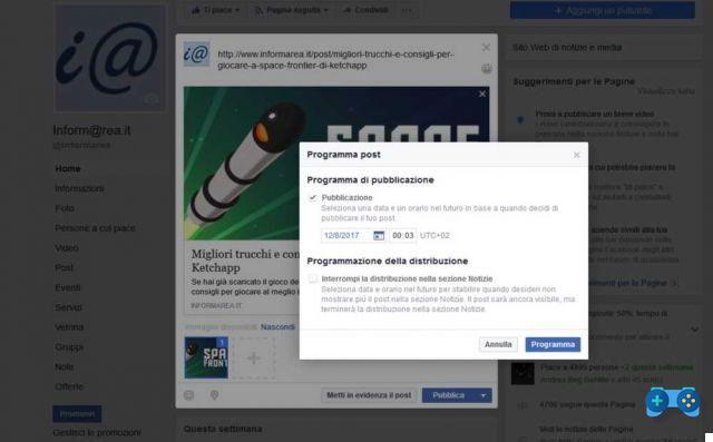 Cómo programar publicaciones en Facebook