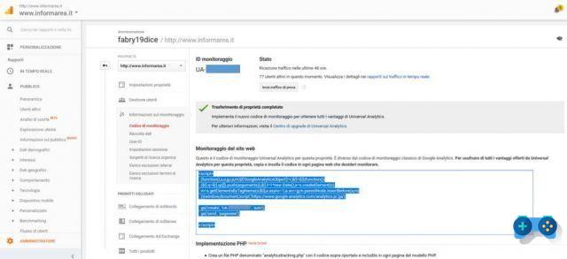 Onde encontrar o código de rastreamento do Google Analytics