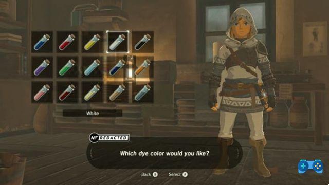 How to change the color of clothing and armor in Zelda Breath of the Wild
