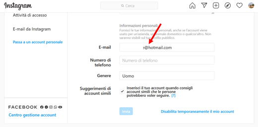 Como alterar e-mails no Instagram