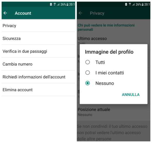 Comment masquer les photos de profil WhatsApp