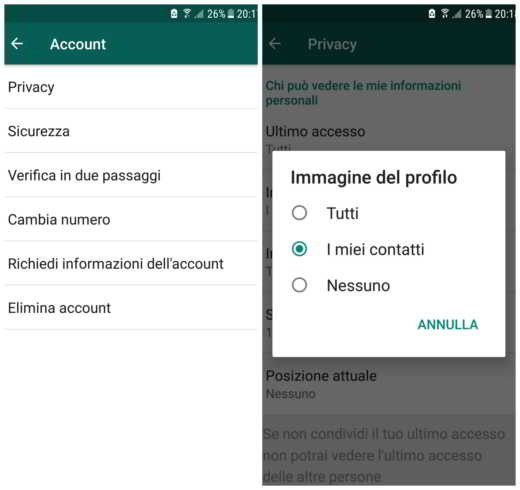 Comment masquer les photos de profil WhatsApp