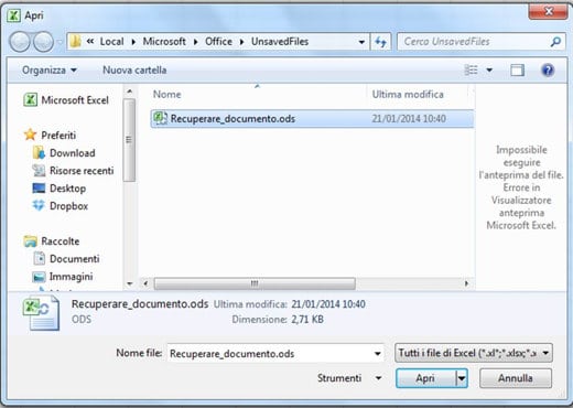 How to recover unsaved Word or Excel file