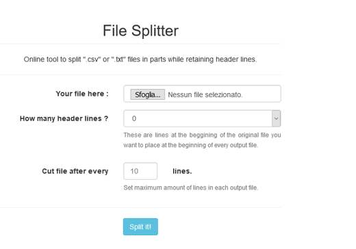 How to split large files