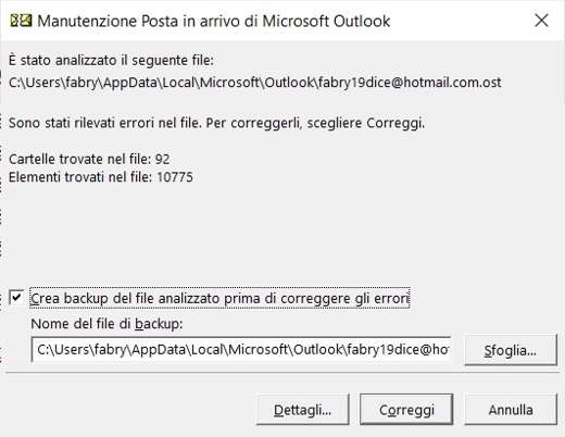 Error 0x8004010F Unable to access Outlook data file: how to fix