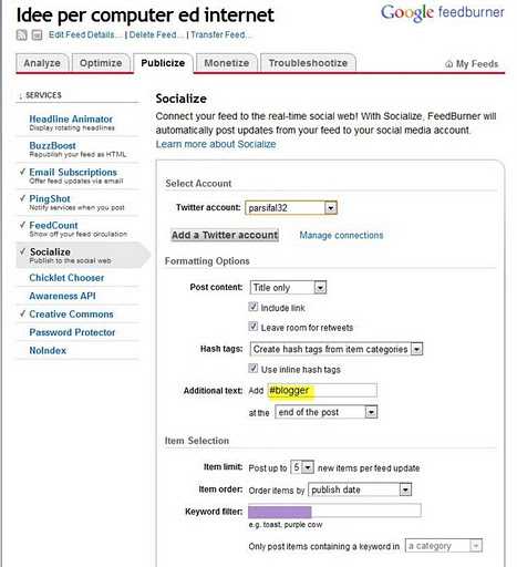 Track Twitter clicks with Feedburner