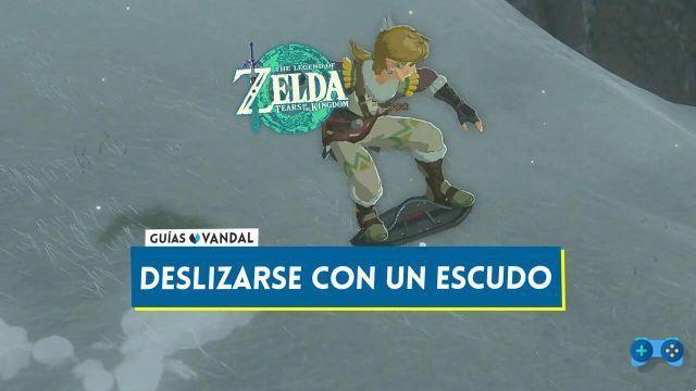 Deslizando e patinando com um escudo em Zelda: Breath of the Wild