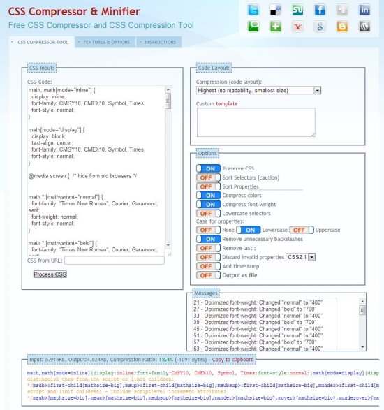 How to compress and minify a CSS file