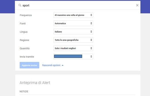 Alerta do Google e outros serviços do Google