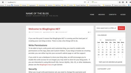 How to configure BlogEngine.net locally with Windows 10