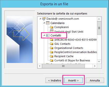 Comment exporter des contacts Outlook