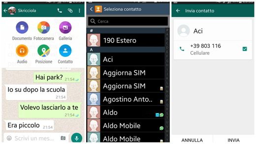 Como transmitir um contato telefônico com o WhatsApp