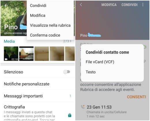 Cómo transmitir un contacto telefónico con WhatsApp