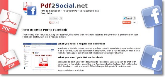Publica documentos PDF en Facebook