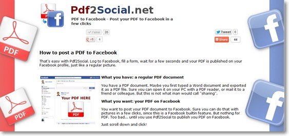 Publique documentos PDF no Facebook