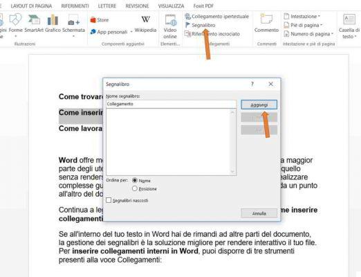 How to insert internal links in Word