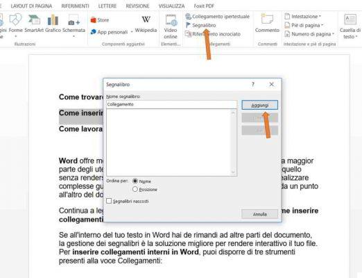 Comment insérer des liens internes dans Word