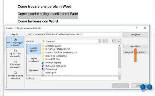 Cómo insertar enlaces internos en Word