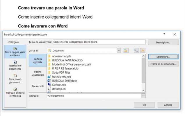 How to insert internal links in Word