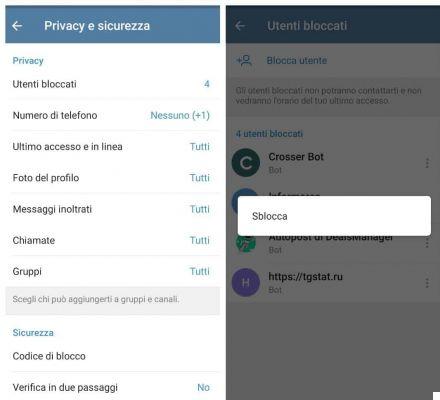 Como desbloquear-me no Telegrama se alguém o bloquear