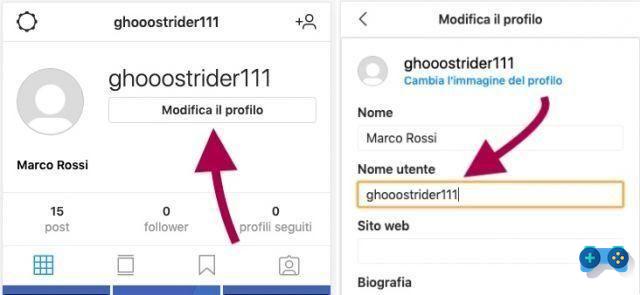 Cambiar nombre de usuario en Instagram