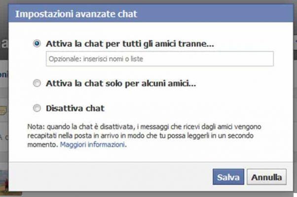 Comment désactiver le chat Facebook uniquement pour certains utilisateurs