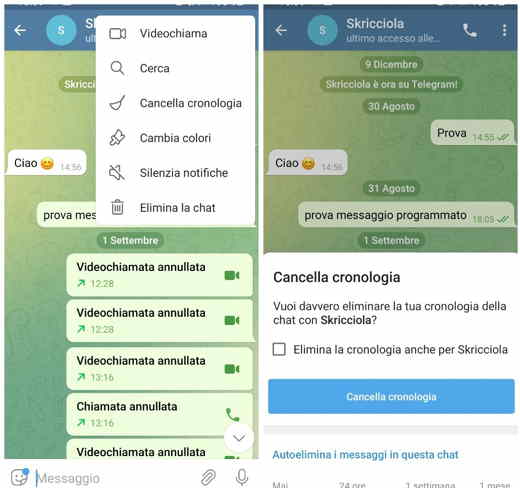 Cómo borrar mensajes de Telegram